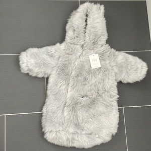 New Restoration Hardware Luxe Fur Grey Fox Bunting, 6 month